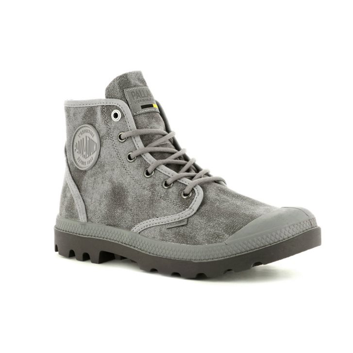 Palladium Pampa Hi WAX Women's Boots Grey | UK W829-KAG